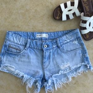 Zara Trafaluc Denim Cut Off Shorts